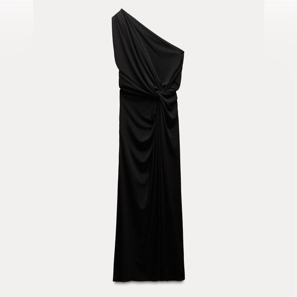 ZARA Draped Asymmetric Dress ZW Collection - Picture 1 of 3